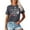 Gray, variant on Palato Womens Plus Size Tops,Women's Casual Round-Neck Printed T-Shirt Loose Short Sleeve Tops Blouse