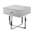 thumbnail image 5 of Posh Living Mano 1-Drawer Stainless Steel Base End Table in Light Gray/Chrome, 5 of 10