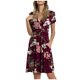 thumbnail image 1 of Mini vestido de manga corta con estampado de cuello en V informal de verano para mujer a la moda Fridja  qw6305, 1 of 8