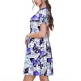 thumbnail image 2 of Vsdgher Papillons pour Femmes Été 2025 Robes Midi Maxi Décontractées Légères Manches Courtes Col Rond Robe de Plage, 2 of 6