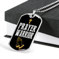 thumbnail image 4 of Collier Prayer Luke 21:36 Acier Inoxydable Ou or 18k Étiquette Chien Chaîne 24 Pouces, 4 of 8