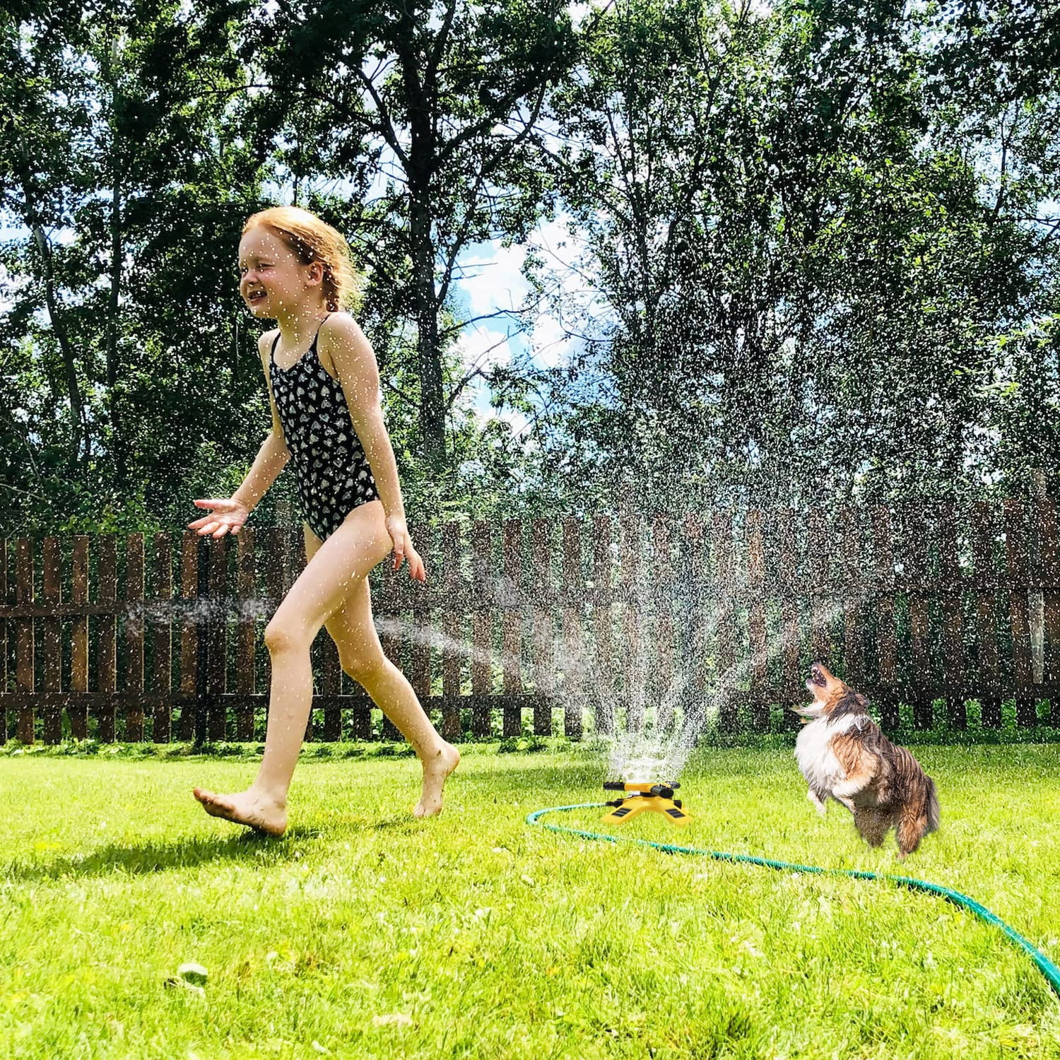 Sprinkler for Yard,360 Degree Rotary Sprinkler Upgrade Garden Grass Watering Sprinkler, Rotating Garden Sprinkler for Large Area Coverage, Lawn and Yard Sprinklers (Yellow)