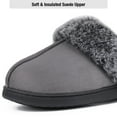 thumbnail image 6 of HomeTop Women's Classic Microsuede Memory Foam Slippers Durable Rubber Sole with Warm Faux Fur Collar, 6 of 8
