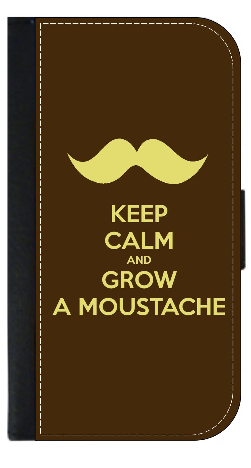 Keep Calm and Grow a Mustache Quote - Galaxy s10p Case - Galaxy s10 Plus Case - Galaxy s10 Plus Wallet Case - s10 Plus Case Wallet - Galaxy s10 Plus Case Wallet - s10 Plus Case Flip Cover - image 1 of 3