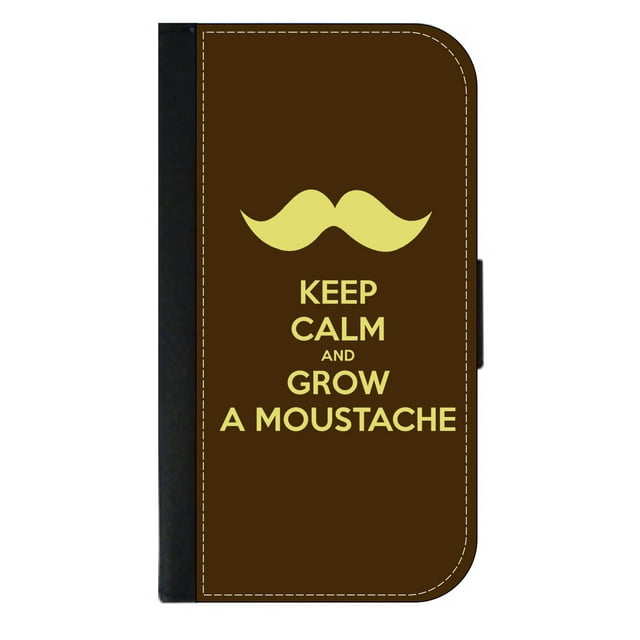 Keep Calm and Grow a Mustache Quote - Galaxy s10p Case - Galaxy s10 Plus Case - Galaxy s10 Plus Wallet Case - s10 Plus Case Wallet - Galaxy s10 Plus Case Wallet - s10 Plus Case Flip Cover
