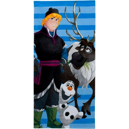 Disney Frozen Kristoff, Olaf, and Sven the Reindeer Cotton Beach Towel