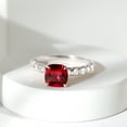 thumbnail image 5 of Rosec Jewels Lab Grown Ruby Engagement Ring (8 mm Cushion Cut, AAAA Grade Certified) - Ruby Diamond Ring - with Jewelry Box, 18K White Gold, US 7.00, 5 of 8