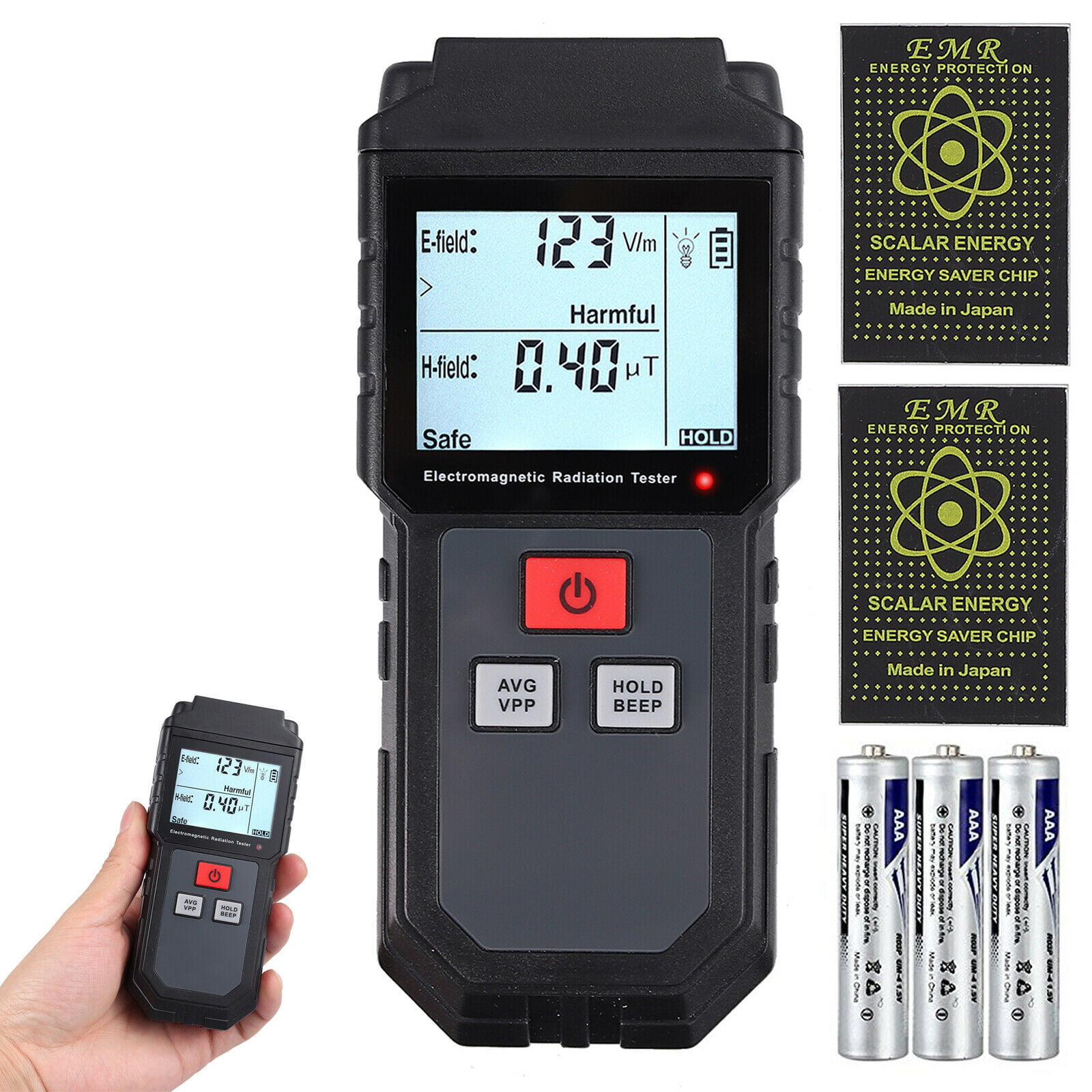 EMF Meter Handheld Mini Digital radiation dosimeter LCD Detector Electromagnetic 