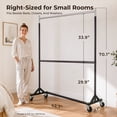 thumbnail image 6 of HOKEEPER 420lbs Load Commercial Industrial Grade Heavy Duty Z-Base Garment Rack with Add-On Clothes Hanging Bar, Height Adjustable Clothing Rack Silver, 6 of 8