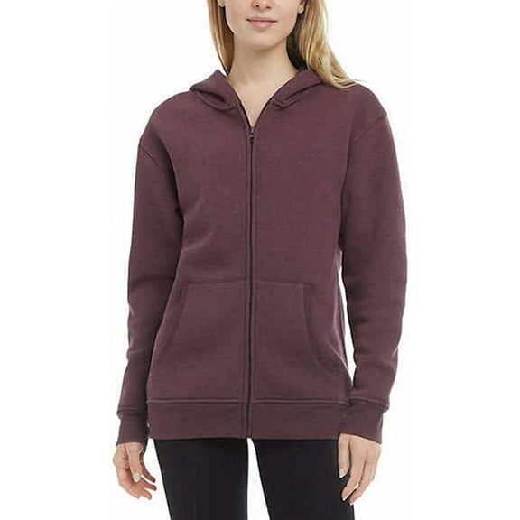 Danskin Ladies' Full Zip Hoodie Soft Brushed Fleece 1630466 (Nocturne Heather, XXL)