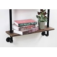 thumbnail image 2 of ATT Industrial Pipe Shelf Wall Shelf Rustic Wood with Black Iron Pipe 3 Tier, 2 of 6