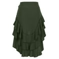 thumbnail image 6 of GigrtiJin Women Ruffle Mini Skirt Asymmetrical Hem Flowy Layered Skirt Button down A-Line Skirt High Low Beach Skirts, 6 of 7