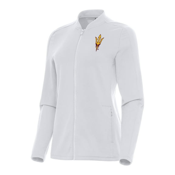 Women's Antigua White Arizona State Sun Devils Continual Full-Zip Jacket