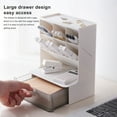 thumbnail image 3 of Langgg Storage Box Multi-layer Desktop Organizer Space-saving Stationery Portable Lightweight Cosmetic Case Desk Storage Rack White Shelf White Drawer White Shelf Gray Drawer, 3 of 6