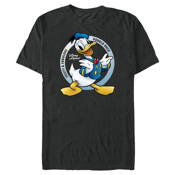Disney Donald Duck 90th Anniversary Feisty & Fabulous Legend- Short Sleeve Blended T-Shirt for Adults - Customized-Dark Heather