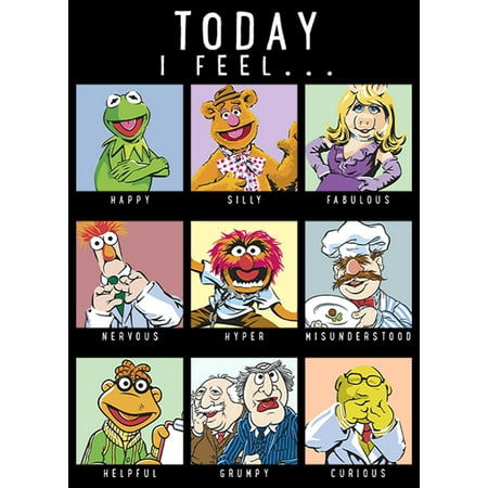 Muppets - Men's Disney Muppets Mood Chart Graphic Tee Black 3X Large - Walmart.com - Walmart.com