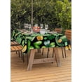 thumbnail image 2 of Outdoor Tablecloth with Umbrella Hole and Zipper, St. Patrick's Day Rectangle Table Cloth 54x80 Inch Waterproof Tablecloth, Spring Shamrocks Green Love Hats Plants Black Picnic Table Cover for Patio, 2 of 7