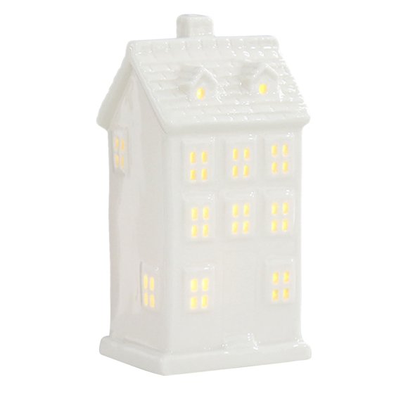 TopLLC Village Miniature de Noël en Porcelaine Figurine de Table Maison en Porcelaine à DEL Maison de Village pour Noël Figurine Village