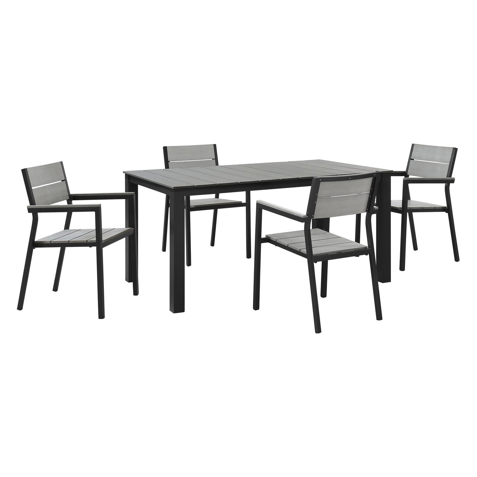 Modway Maine 5 Piece Aluminum Patio Dining Set