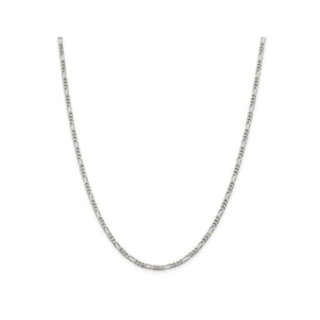 Figaro Chain Necklace in Sterling Silver 18 Inches (2.85mm)
