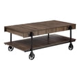 thumbnail image 2 of Furniture of America Acres Wood Dark Walnut 3-Piece Coffee Table Set with Wheels, 2 of 20