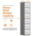 thumbnail image 4 of Coolsun Metal Locker, Locking Cabinet with 6 Doors, 71" Lockers for Employees, Storage Locker for School, Home, Gym, Requires Assembly (Gray White, 6 Door), 4 of 7