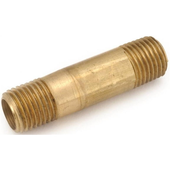 Anderson Metals 736113-0624 Pipe Nipple, 3/8 in, NPT, Brass, 1-1/2 in L