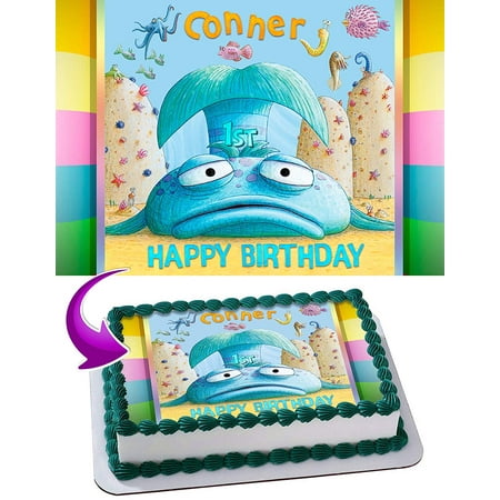 The Pout Pout Fish Edible Cake Image Topper Personalized Picture 1
