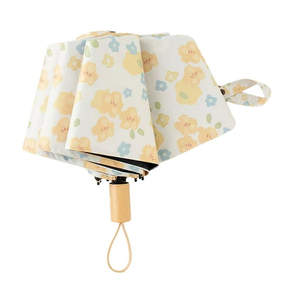 amagogo Folding Umbrella Floral Pattern Rainproof Portable Strong Sun Rain Umbrellas Manual
