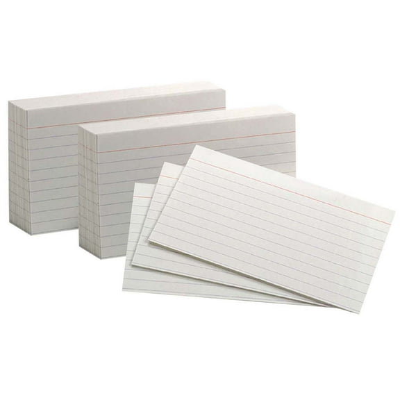 Oxford White Commercial Index Cards, 3" x 5", Ruled, 1000 Per Pack, 2 Packs