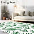 thumbnail image 2 of ODIKA 4'x6' Machine Washable Non-Slip Area Rug, Abstract Pine Needle Tree Skirt with Modern Minimalist Swirls High Traffic Rug with Pad, Green, 734010, 2 of 8