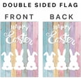 thumbnail image 3 of Happy Easter Bunny Wooden Board Garden Flag - 12x18" Colorful Spring Rabbit Farmhouse Yard Outdoor Decor Double Sided, 3 of 4