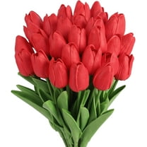 10pcs Artificial Tulip Flowers, Real Touch Pink Tulips, Fake Tulips for Bouquet Arrangements Table Centerpieces Home Indoor Outdoor Summer Decorations