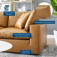 thumbnail image 4 of Sectional Sofa Set, Faux Vegan Leather, Tan, Modern Contemporary Urban Design, Living Lounge Room Hotel Lobby Hospitality, 4 of 10