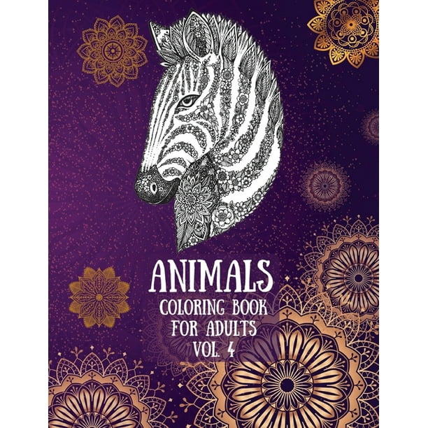 Animals Coloring Book For Adults Vol 4 Coloring Pages For Relaxation And Stress Relief Coloring Pages For Adults Lions Elephants Horses Dogs Cats And Many More Increasing Positive Emotions 8 5x Walmart Com