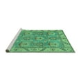 thumbnail image 2 of Ahgly Company Machine Washable Indoor Square Oriental Turquoise Blue Traditional Area Rugs, 6' Square, 2 of 4