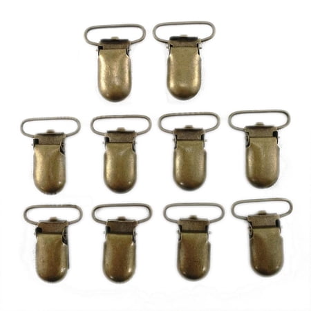 20pc Metal Baby Pacifier Clips Bronze 35x15mm