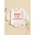 thumbnail image 5 of Michellecmm Baby Boy Valentine's Day Romper Casual Letter Print Long Sleeve Jumpsuit for Infant Toddler Cute Outfit, 5 of 9