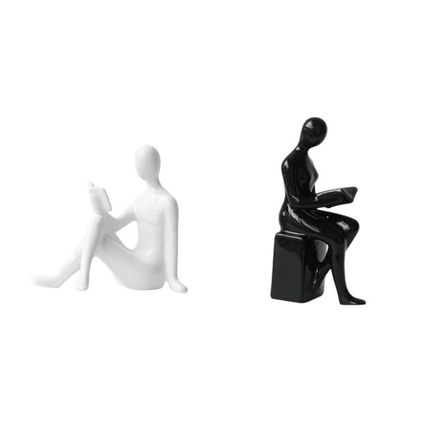 Sujetalibros decorativos, modernos, con acentos elegantes, sujetalibros estéticos con forma de estatua. 11 cm x 6 cm x 21 cm