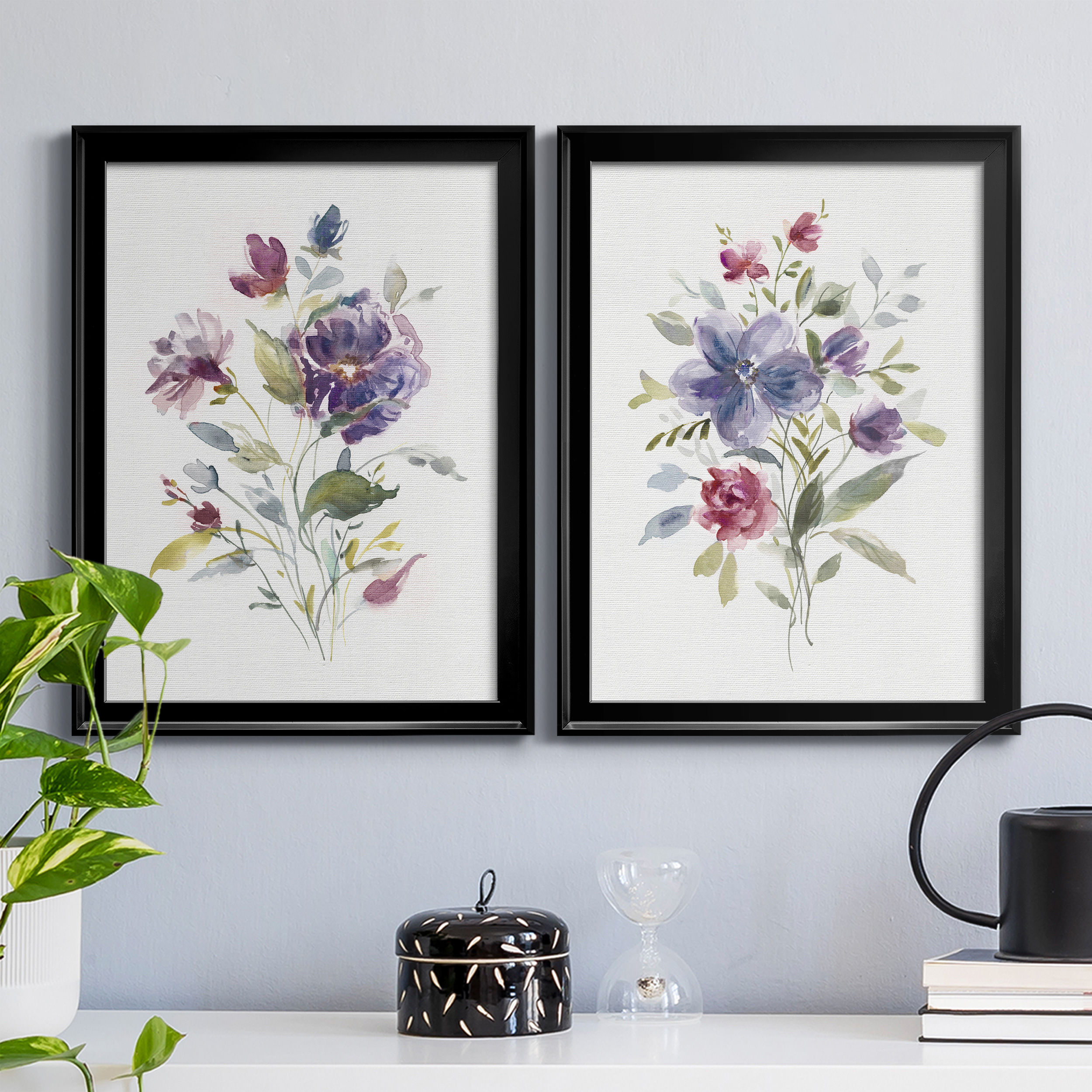2 Piece Set Color Variety I Premium Framed Canvas - Ready to Hang - 22.5 x 30.5 Each - Black Frame