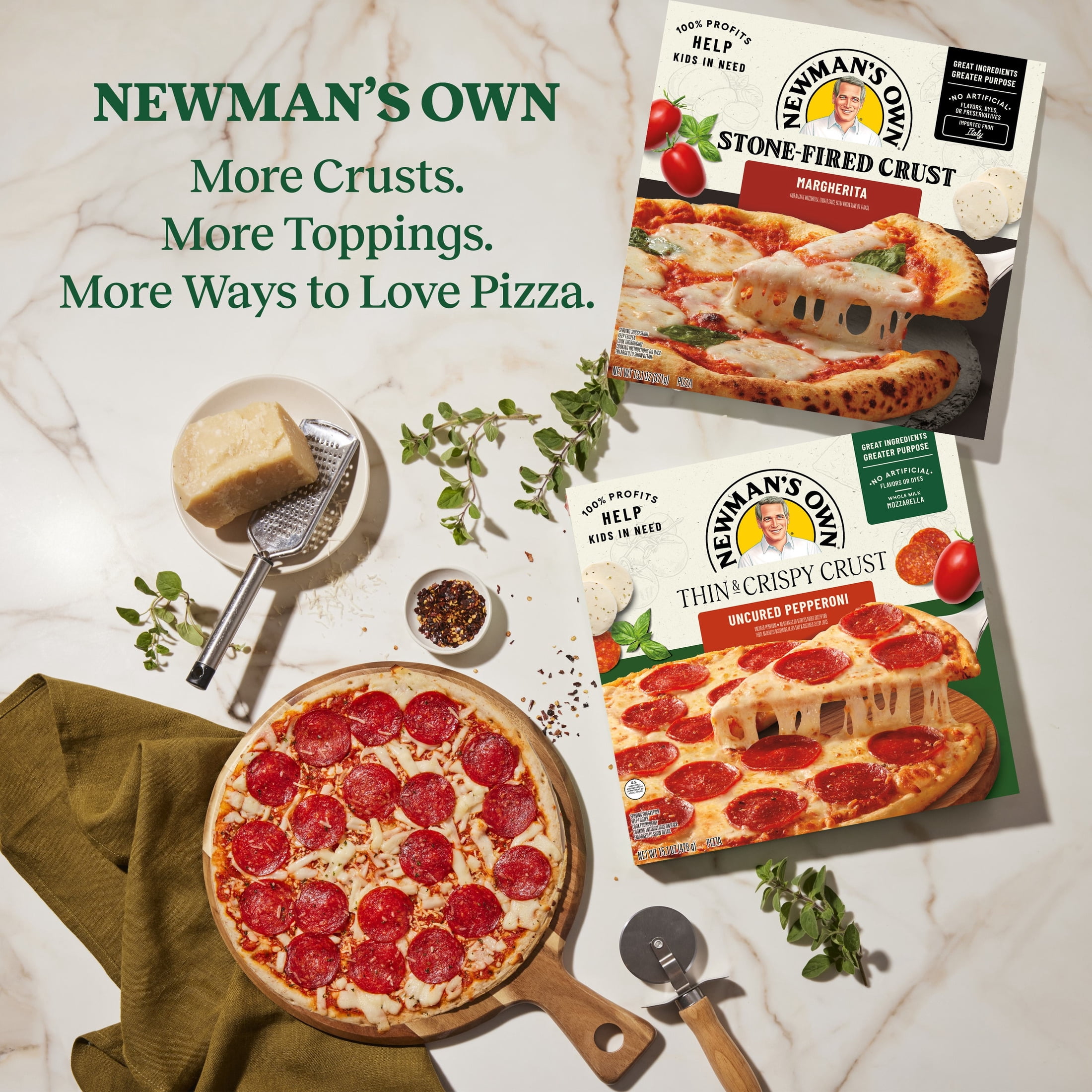 Newman's Own Thin & Crispy Crust Uncured Pepperoni High Protein Frozen Pizza, 15.1 oz