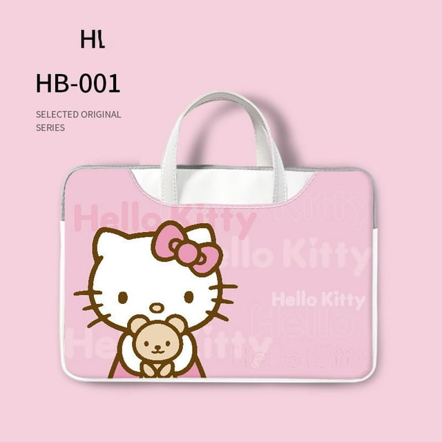 Cartoon Hello Kitty Laptop Bag Shoulder Messenger Notebook Pouch Briefcase Office Travel Business Computer Handbag YJ