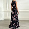 thumbnail image 6 of Womens Maxi Dresses Flowy Ruched Floral Print Boho Dress Wrap V Neck Sleeveless Sundress Elegant Formal Party Wedding Guest Dresses Beach Vacation Outfit, 6 of 8