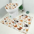thumbnail image 2 of White Chicken Cartoon Pattern Bathroom Rugs Sets 3 Piece,Toilet Cover Set,Absorbent Non Slip Bathroom Mats Sets with U-Shaped Contour Rug Toilet Rug Set, 2 of 5