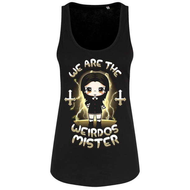 Mio Moon - Camiseta Sin Mangas We Are The Weirdos Mister Chibi para Mujer (Negro)