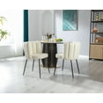 thumbnail image 2 of Guyou Modern Faux Leather Dining Chairs Set Of 2, Upholstered Accent Chairs for Living and Dining Room, Cream, 2 of 10