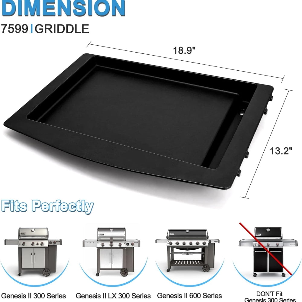 Adviace Genesis II 18.9 Inch Rectangular Cast Iron Griddle