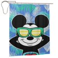 thumbnail image 2 of Cortina de ducha de Mickey Mouse con dibujos animados, cortinas de ducha para baño con 12 ganchos, impermeable, lavable, poliéster, juego de decoración para el baño, 60 x 72 pulgadas, hierro, 2 of 8