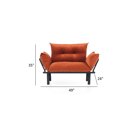 thumbnail image 4 of Futon Love Seat | Orange, Serves as a Temporary Bed | Metal Frame for Comfort | Overcomes Lack of Sleeping Options, 4 of 4