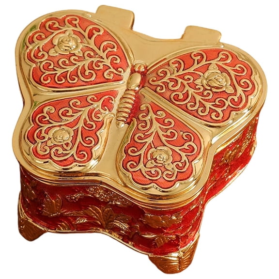 Vintage Metal Butterfly Shape Jewelry Box Rings Necklaces Earrings Trinket Gift Box Organizer Keepsakes Case For Women